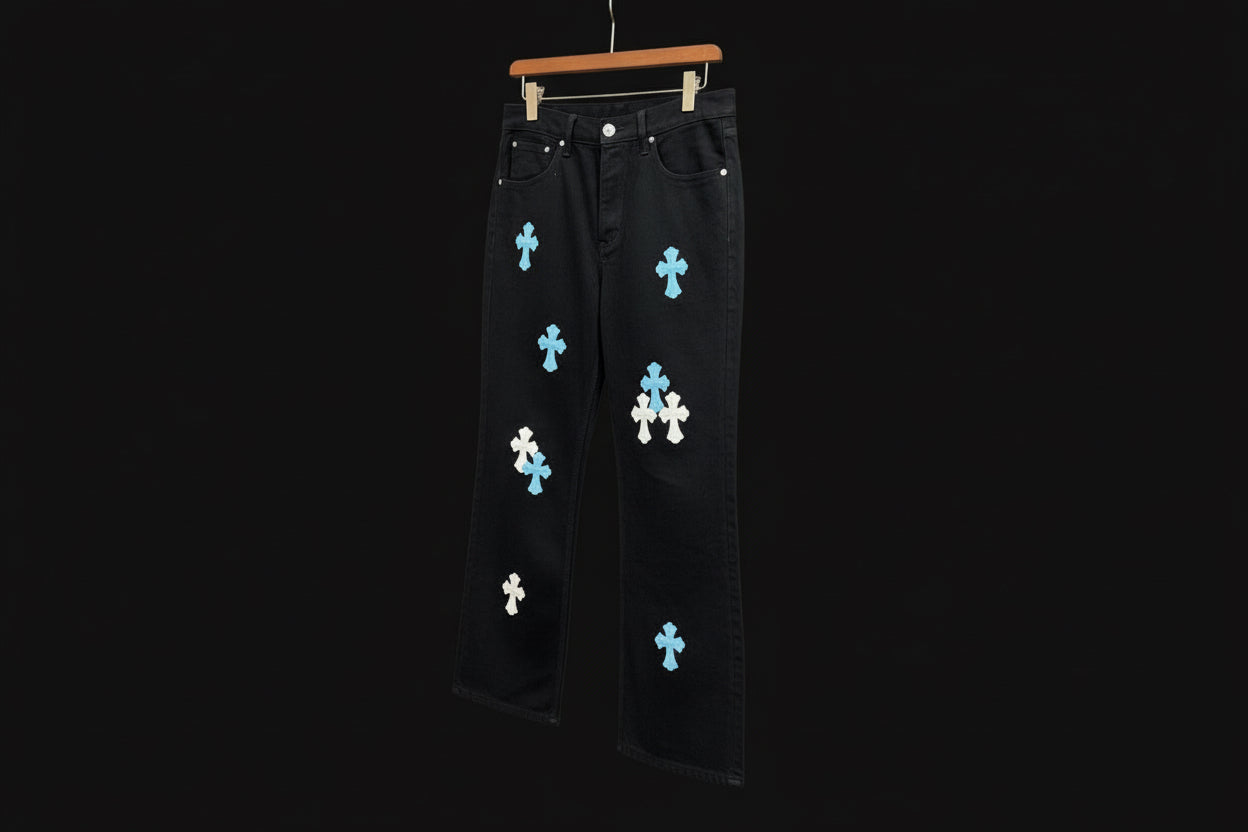Chrome Hearts Jeans Cross Blue