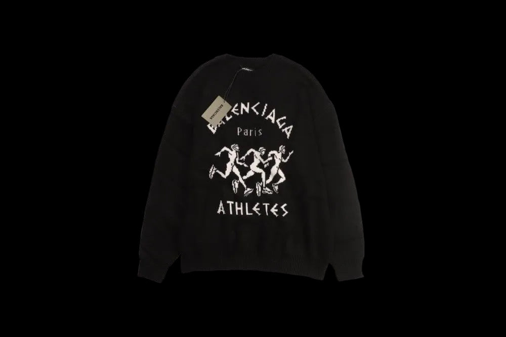 Balenciaga Athletes Crewneck 'Black/White'