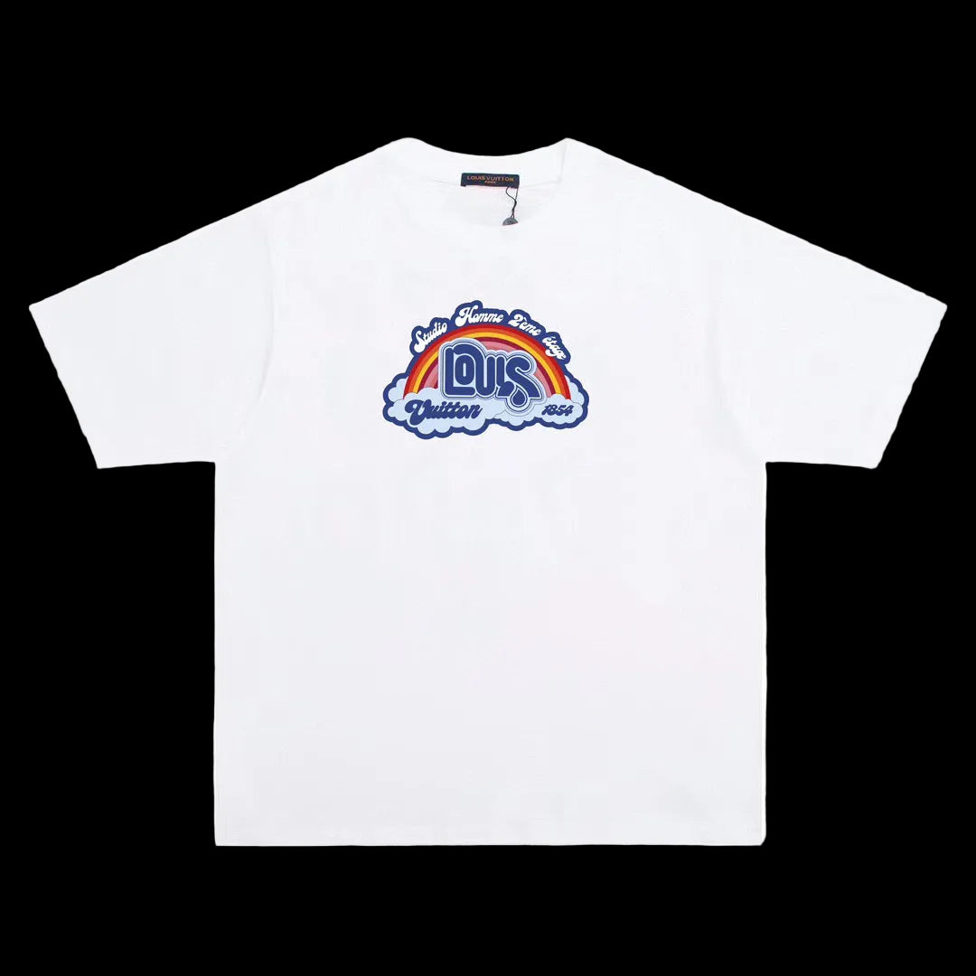 Louis Vuitton Rainbow Print T-shirt White Lechoso