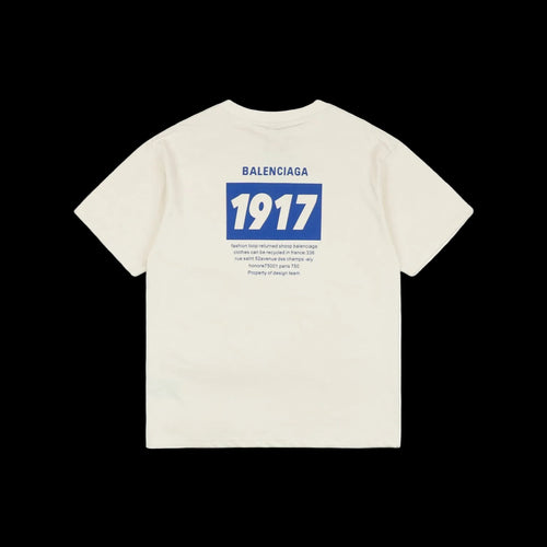 Balenciaga Badge Logo Tee 'Chalky White/Blue'