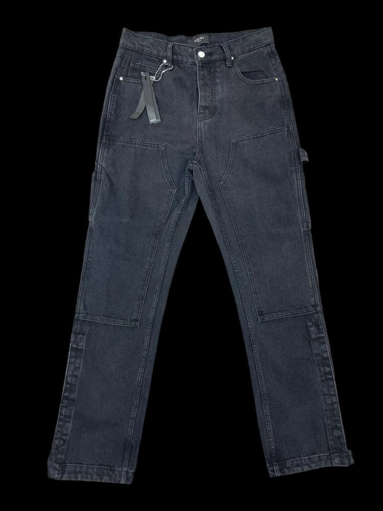 Amiri Jacquard Carpenter Straight Fit Jeans in black