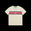 Gucci Interlaced G Stripe T-shirt Ivory/Navy Blue/Red