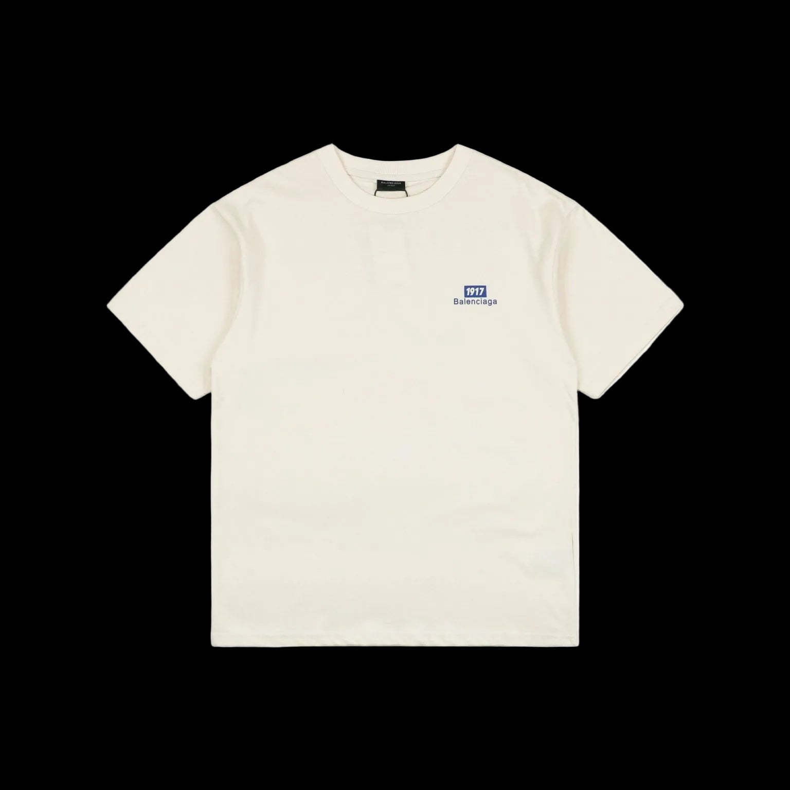 Balenciaga Badge Logo Tee 'Chalky White/Blue'