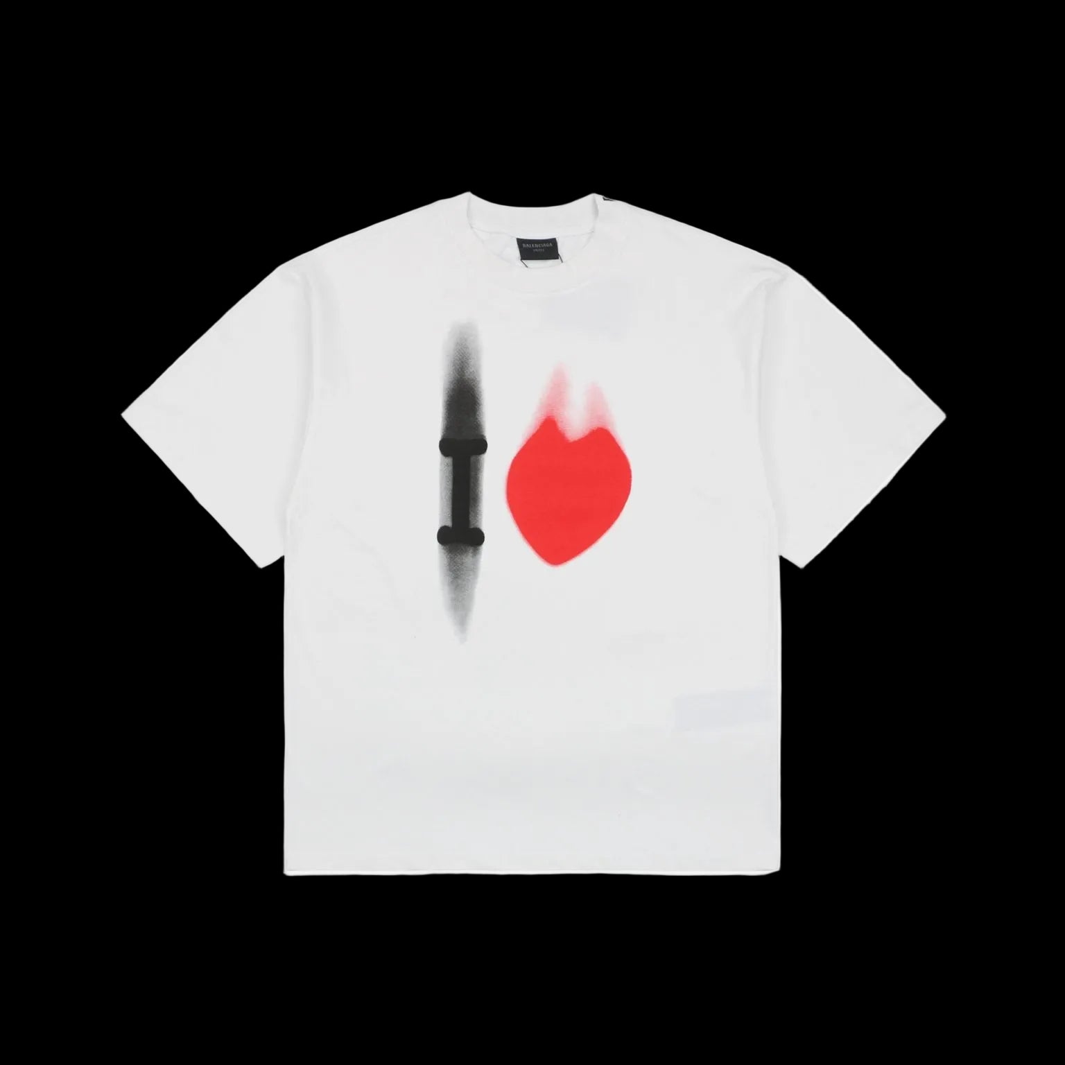 Balenciaga Love Heart Print Short Sleeve T-Shirt